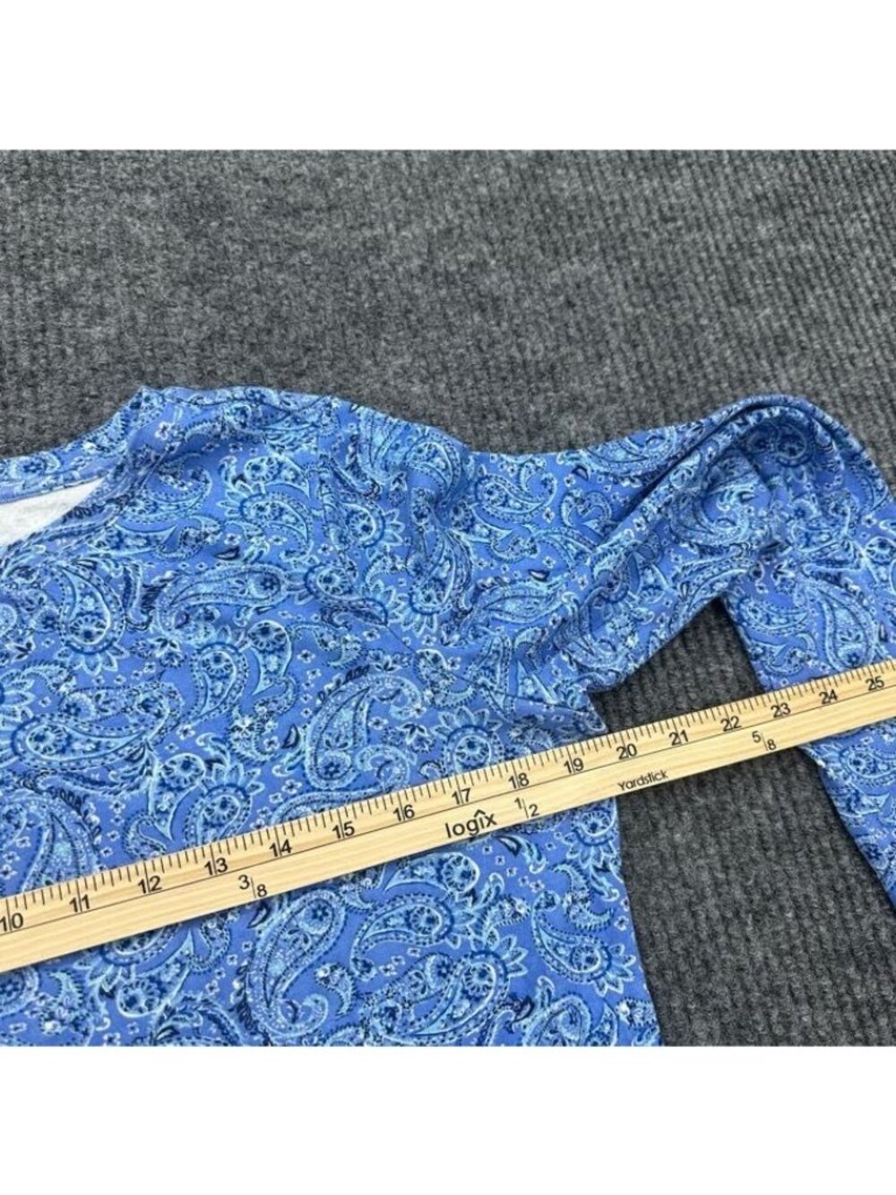 J Jill Long Sleeve Pima Crew Neck Tee Paisley Print Cotton Shirt Womens Medium - Picture 5 of 7
